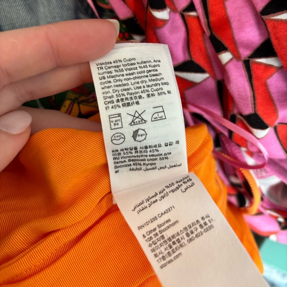 & Other Stories Cupro Wrap Mini Dress in Orange - Size 6 - Picture 7 of 7